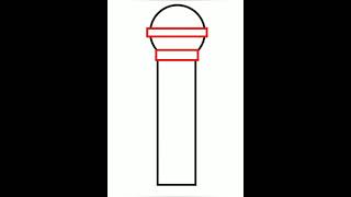 رسم مايك - ميكروفون خطوة بخطوة How to draw a microphone step by step #shorts