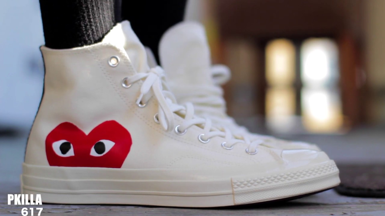 Comme Des Garcons Converse off whire Review AND ON FEET - YouTube