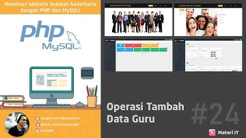 Membuat Website Sekolah Sederhana dengan PHP dan MySQLi #24 Operasi Tambah Data Guru