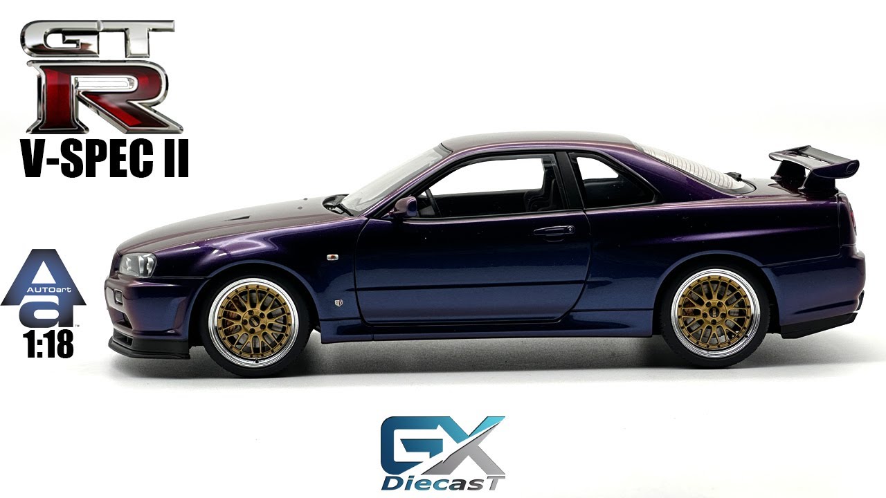 1/18 AUTOart Nissan Skyline GTR R34 V Spec II (Midnight Purple