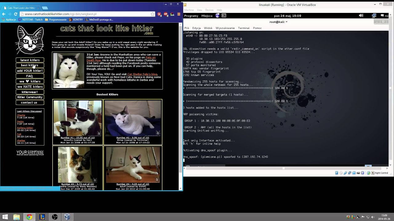 Linux Kali Przekierowywanie Stron Internetowych YouTube