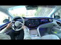 FIRST 2022 Mercedes EQS POV DRIVE! New EQS Hyperscreen Interior Ambiente Light EQS580