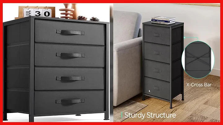 LINSY HOME Dresser for Bedroom, Black Dresser with 4 Drawers