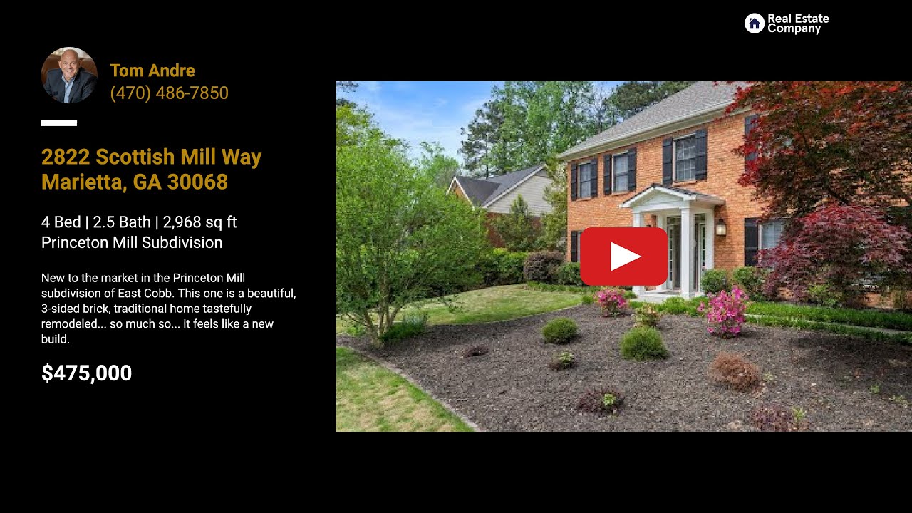 For Sale 2822 Scottish Mill Way Marietta, GA 30068 in the Princeton