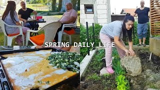 Father in law stopped by on the way | a quick worker's meal, gardening again