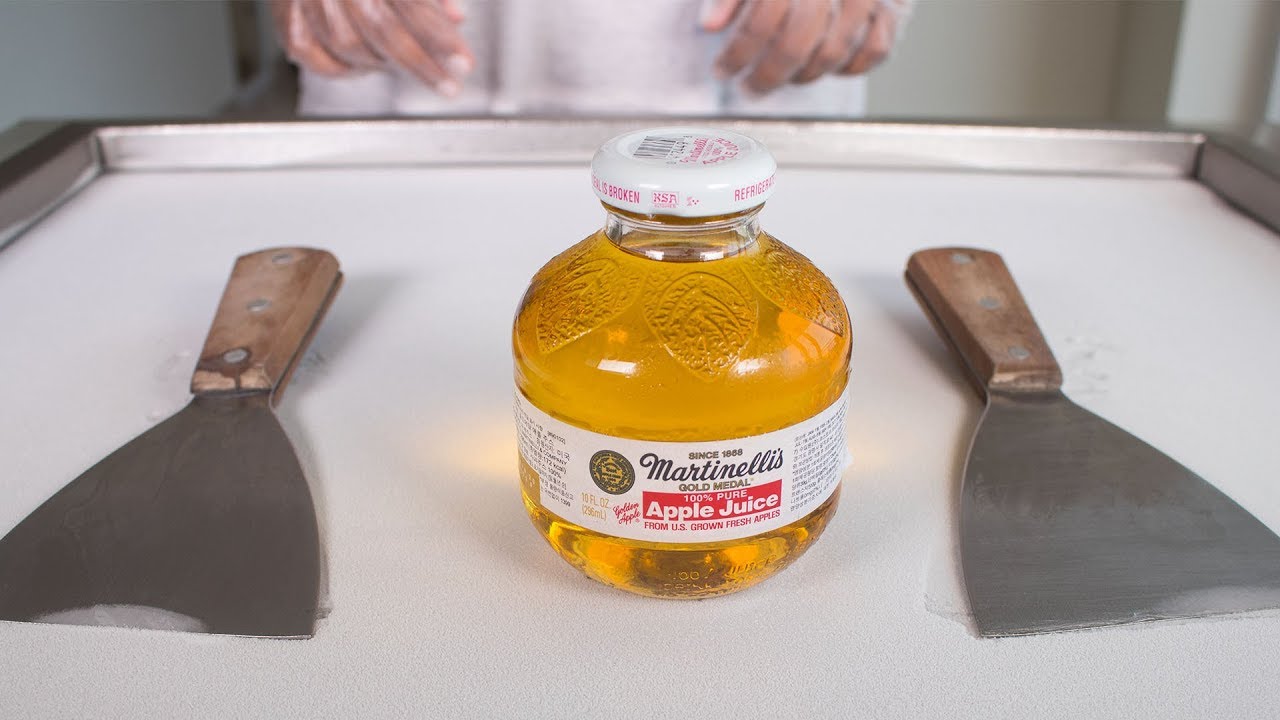 100 percent REAL APPLE JUICE ICE CREAM ROLLS SATISFYING ASMR YouTube