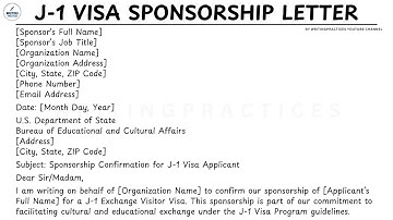 [LETTER TEMPLATE] How To Write J 1 Visa Sponsorship Letter Steps Guide | Writing Practices