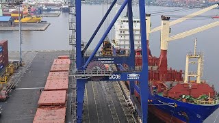 How Cranes Unload Ocean Cargo Ships: Stevedoring with a Man Cage