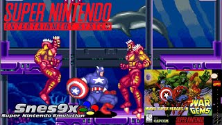 Marvel Super Heroes in War of the Gems (1996) Super Nintendo Entertainment System (SNES) Gameplay HD