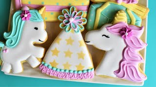 Unicorn Party Cookie Tutorial - SEVEN Designs!