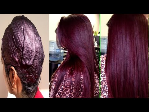How Make 100% Natural Burgundy Hair Color With Henna Color Your Hair Naturally!!
