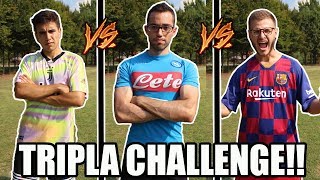 TRIPLA FOOTBALL CHALLENGE SUL CAMPO DA CALCIO!! | GIUSE360 vs ZW JACKSON vs TALOX!!