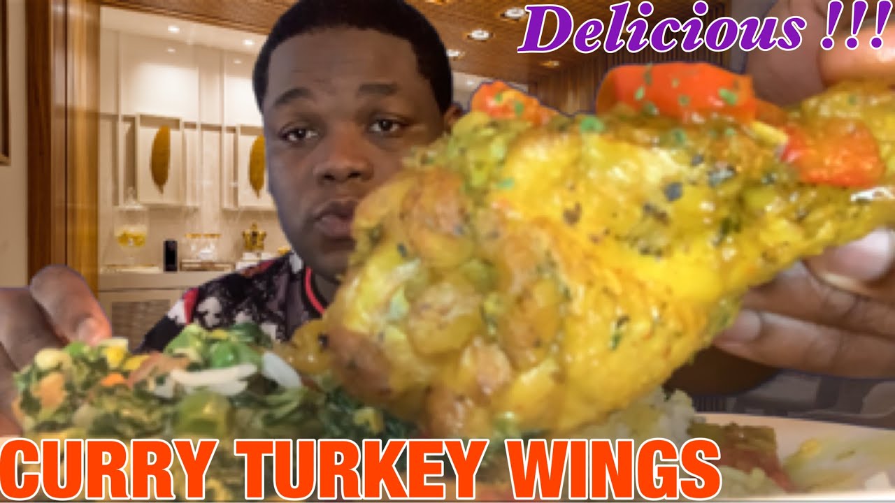 HOW TO MAKE CURRY TURKEY WINGS THE BEST TURKEY WINGS RECIPE MUKBANG