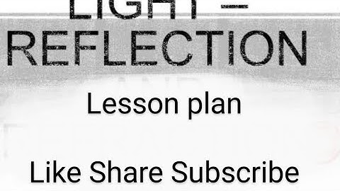 Lesson Plan for Physical Science  Topic Reflections Of Light