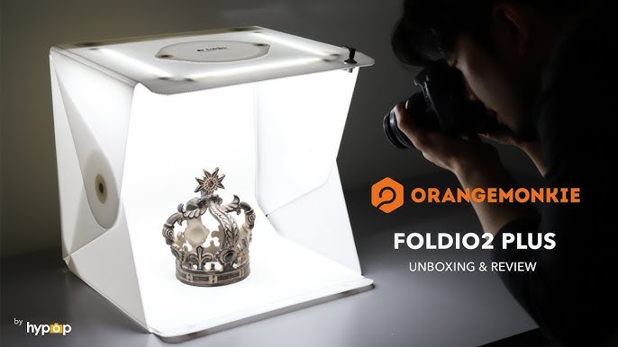 Foldio3 Halo Bars lightbox for Product Photography / 60cm 25x25 / Dimmable  LED Chips, CRI 97, Background Sheet Included 