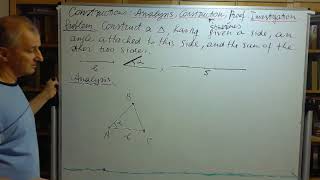 241 Lecture 17 Construction Problems; role of Analysis Chapter 5