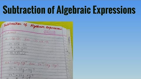 Subtraction of Algebraic Expressions l  Column Method ( Vertical Method)  