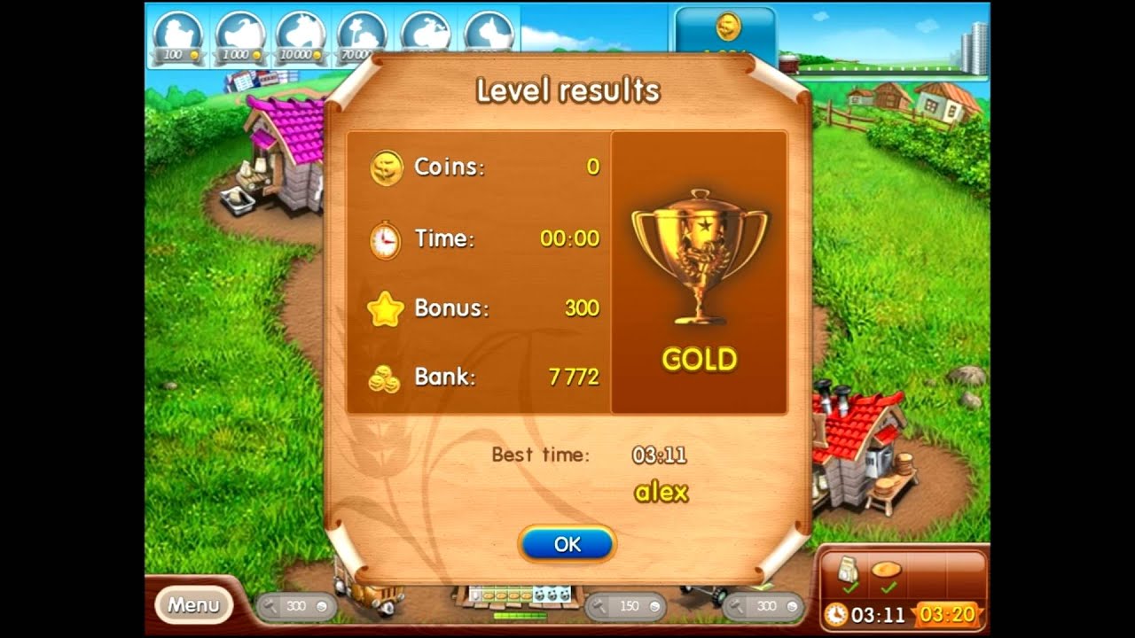 Farm frenzy 2 only GOLD (level 15) Bun lane 1 Веселая ферма 2 Кексовый пер. 1 (уровень 15) Золото