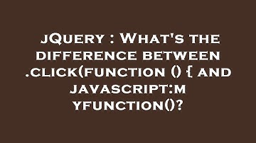 jQuery : What