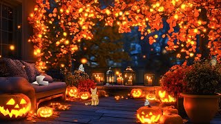 Autumn Cozy Porch Vibes🍂Soft Jazz Playlist, Rhythms Under the Magic of Lights for Halloween Evenings screenshot 5