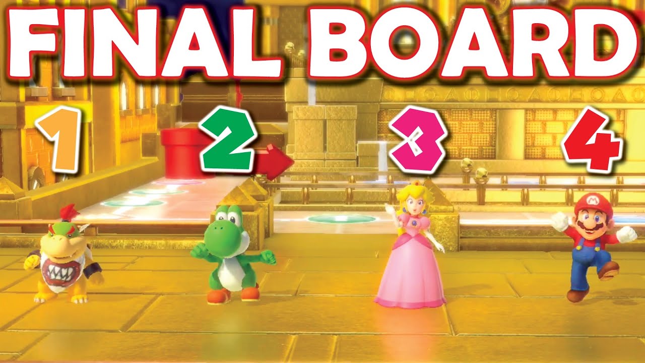 Super Mario Party FINAL BOARD! Bowser Jr vs Mario, Peach, Yoshi (10 Turns) Kamek's Tantalizing Tower