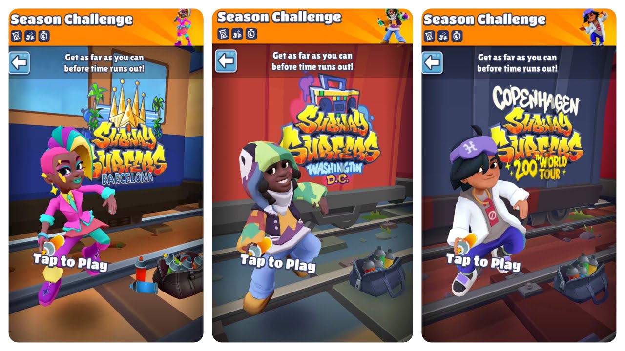 Epic Season Challenge in 3 Cities! Subway Surfers Washington D. C. 2025 vs Barcelona vs Copenhagen