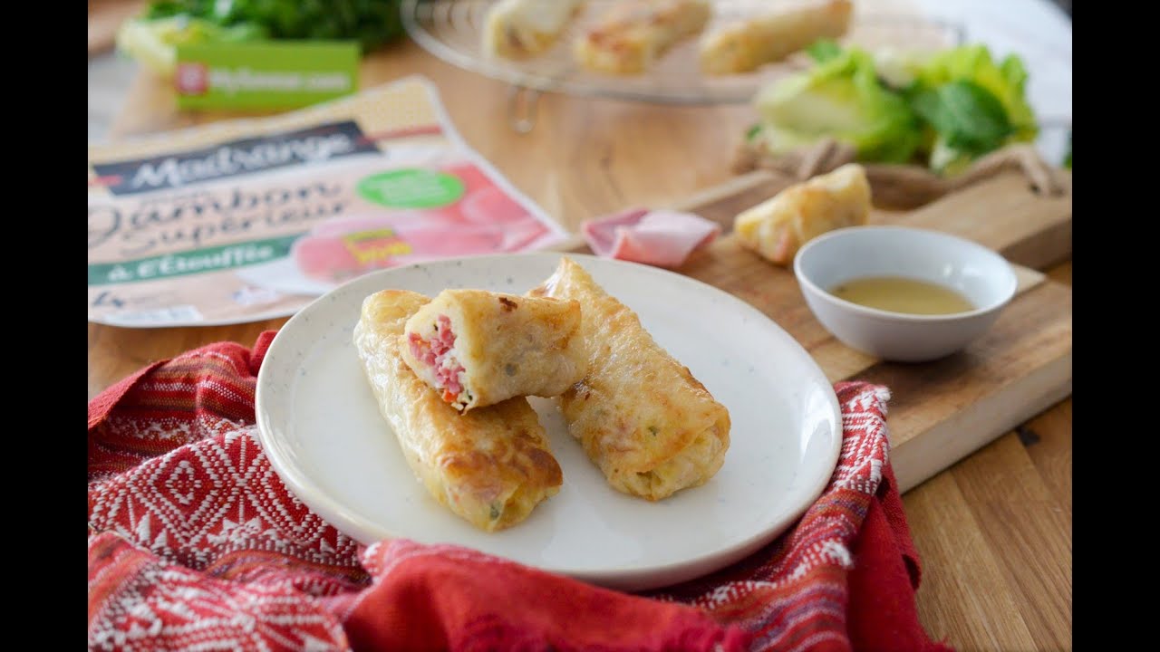 Nems croustillants , au jambon blanc , par Les Pépites de Noisette