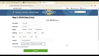 Tutorial Generate Data Birth Chart di Astro.com (Astrodienst)