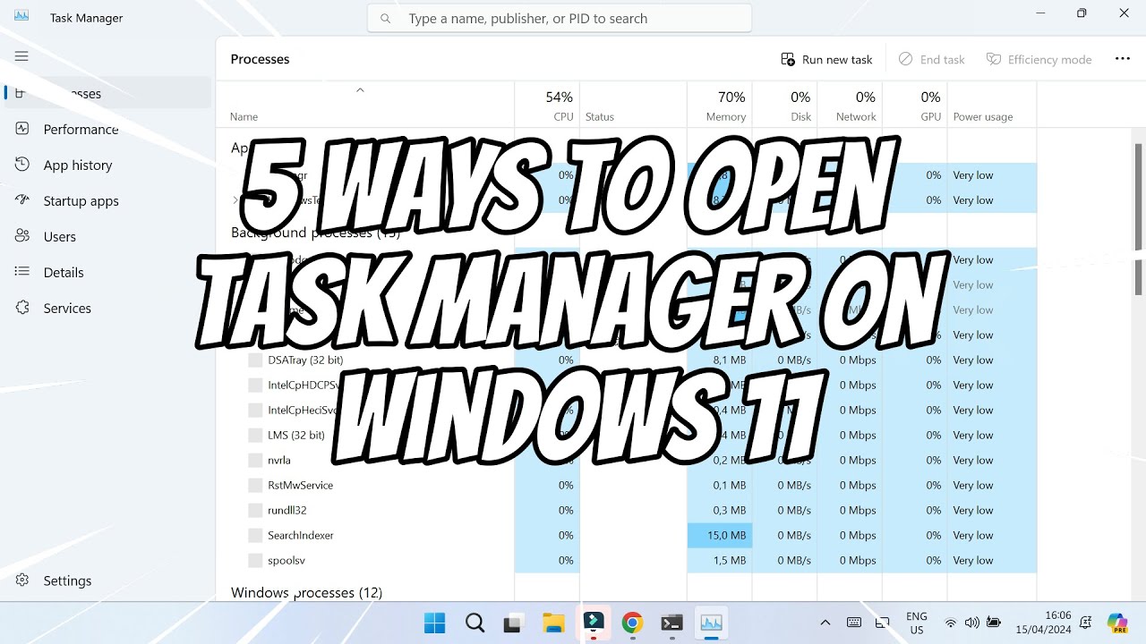 How to Open Task Manager on Windows 11 (5 Ways) - YouTube