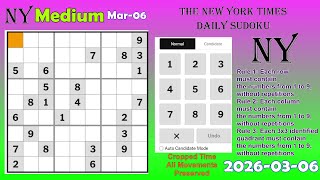 The New York Times Daily #Sudoku 2026-03-06 Medium screenshot 4