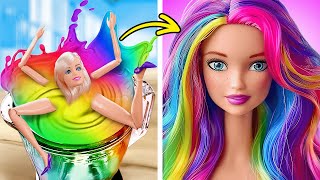 Anında Barbie Güzelleşmesi &amp; DIY Minyatür Sihir: Bebekler İçin Fantastik El İşleri ✨🎀
