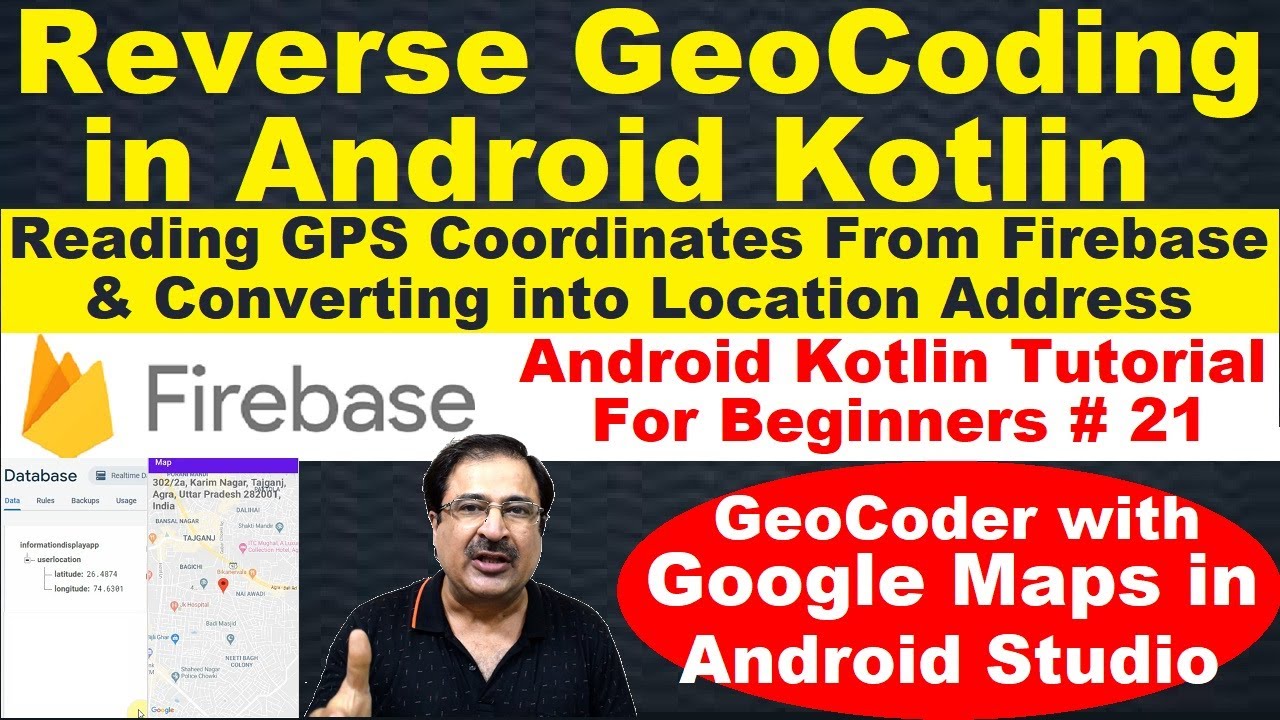 Reverse Geocoding Android Studio | Geocoder Android Studio | Kotlin  Firebase Read Data Location #21 - YouTube