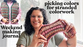 Ep 81: Swatching for STRANDED COLORWORK, Local fiber festival and so much knitting!!
