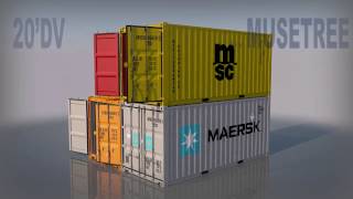 20ft Shipping Container high quality 3D model by MuseTree