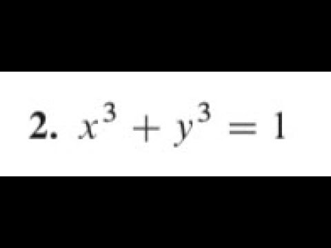 Derivative Of X 3 Y 3 1 Using Implicit Differentiation Youtube