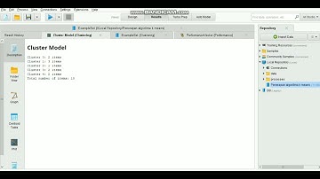 Pengujian Algoritma K Means Dengan Aplikasi RapidMiner.