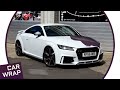 White Audi TT RS wrapped Rushing Riptide