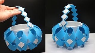 Ide kreatif Botol Bekas Menjadi keranjang cantik ! Plastic bottle craft ideas