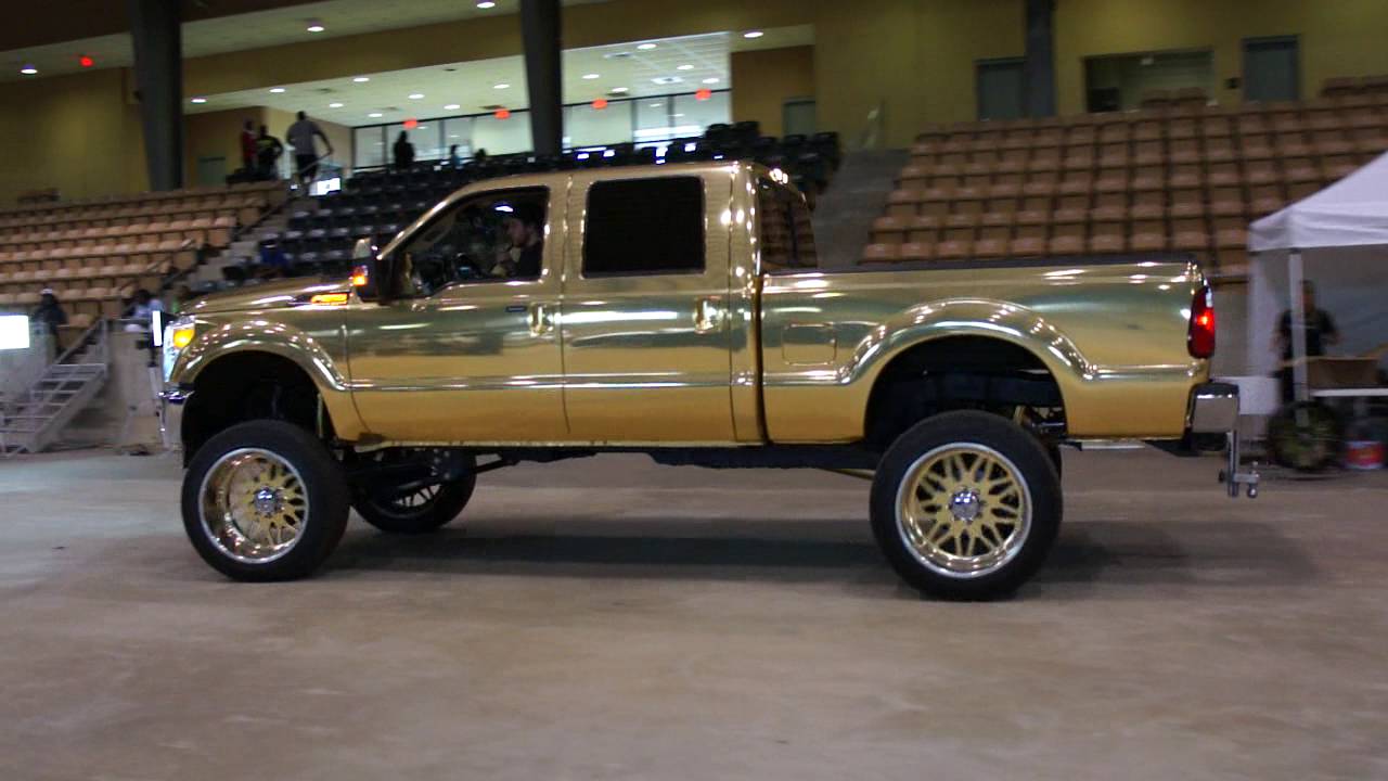 Wrapped Chrome Gold Lifted Ford Truck Part 2 YouTube
