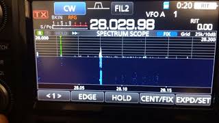 e51kee 28.030 CW on hot summer day in Serbia. ICOM 7300, OptiBeam73 direction North.