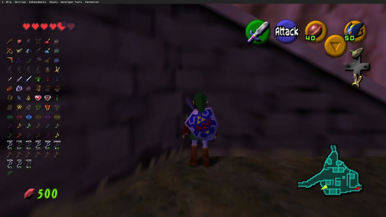 OoT: Above Impa's House Gold Skulltula Bombchu Check