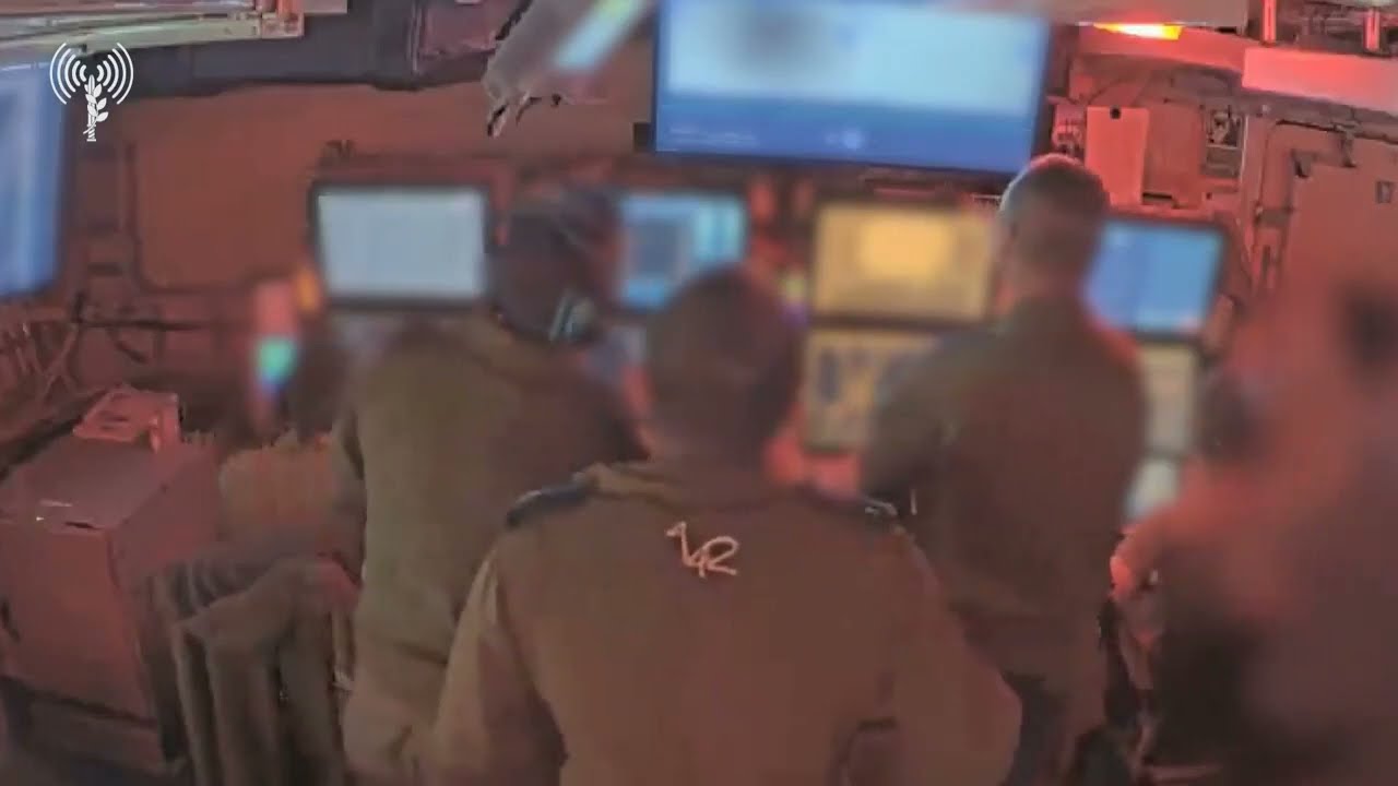 First instance of Israeli Sa'ar 6 corvette using C-Dome (Naval Iron Dome) to intercept hostile UAV.