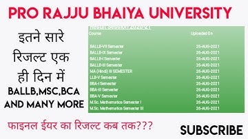 pro rajju bhaiya university result 2021//pro rajju bhaiya university latest update//prsu result ||