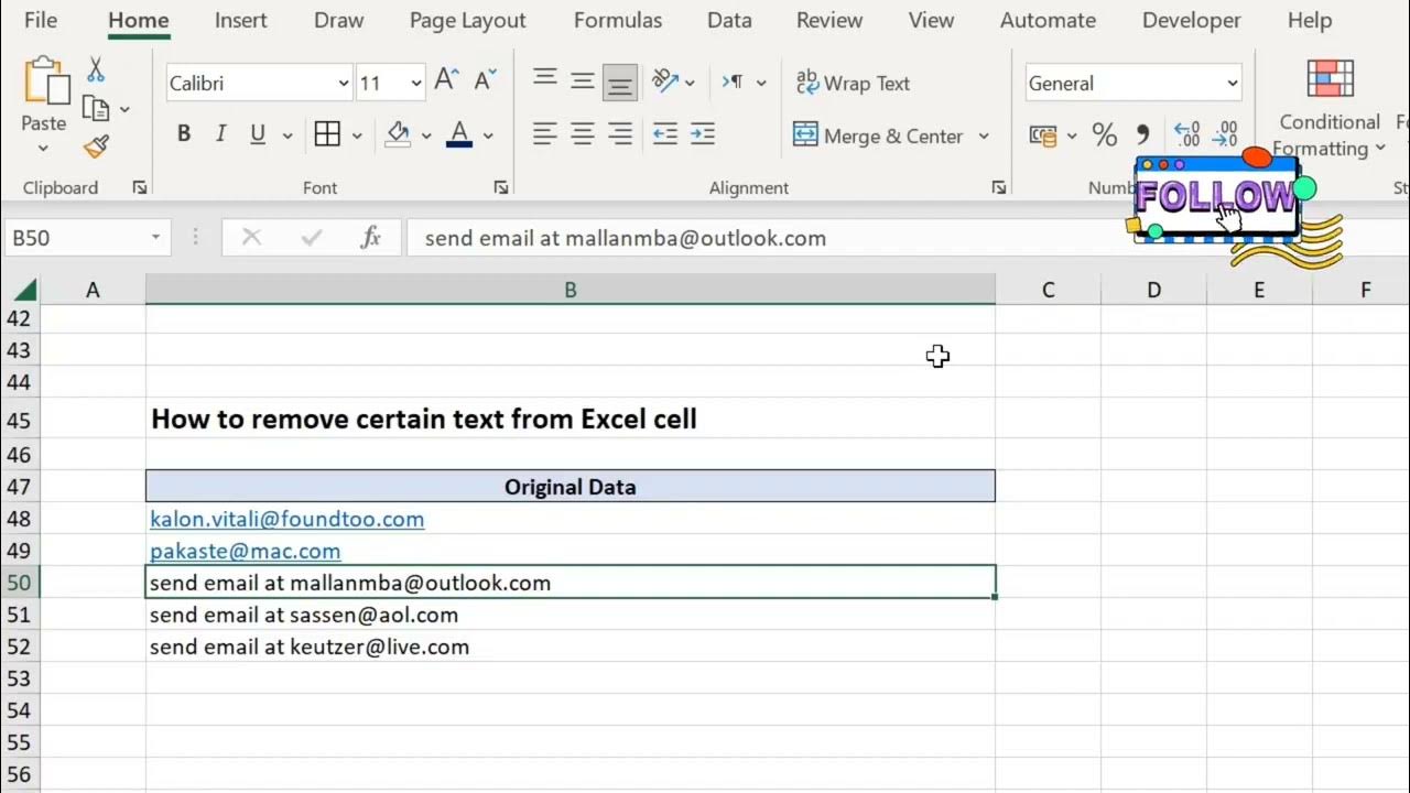 Excel Formula To Remove Text