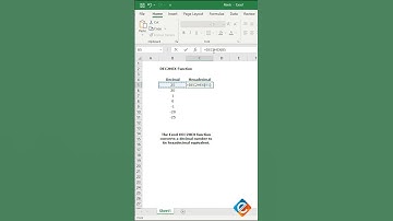 Convert Decimal to Hexadecimal with DEC2HEX in Excel #finance #excel