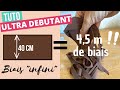 Fabriquer 4,5 m de biais en 2 coutures à partir d’un rectangle. Le biais « infini »