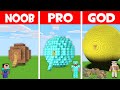 ROUND CIRCLE HOUSE BUILD CHALLENGE! Minecraft - NOOB vs PRO vs GOD