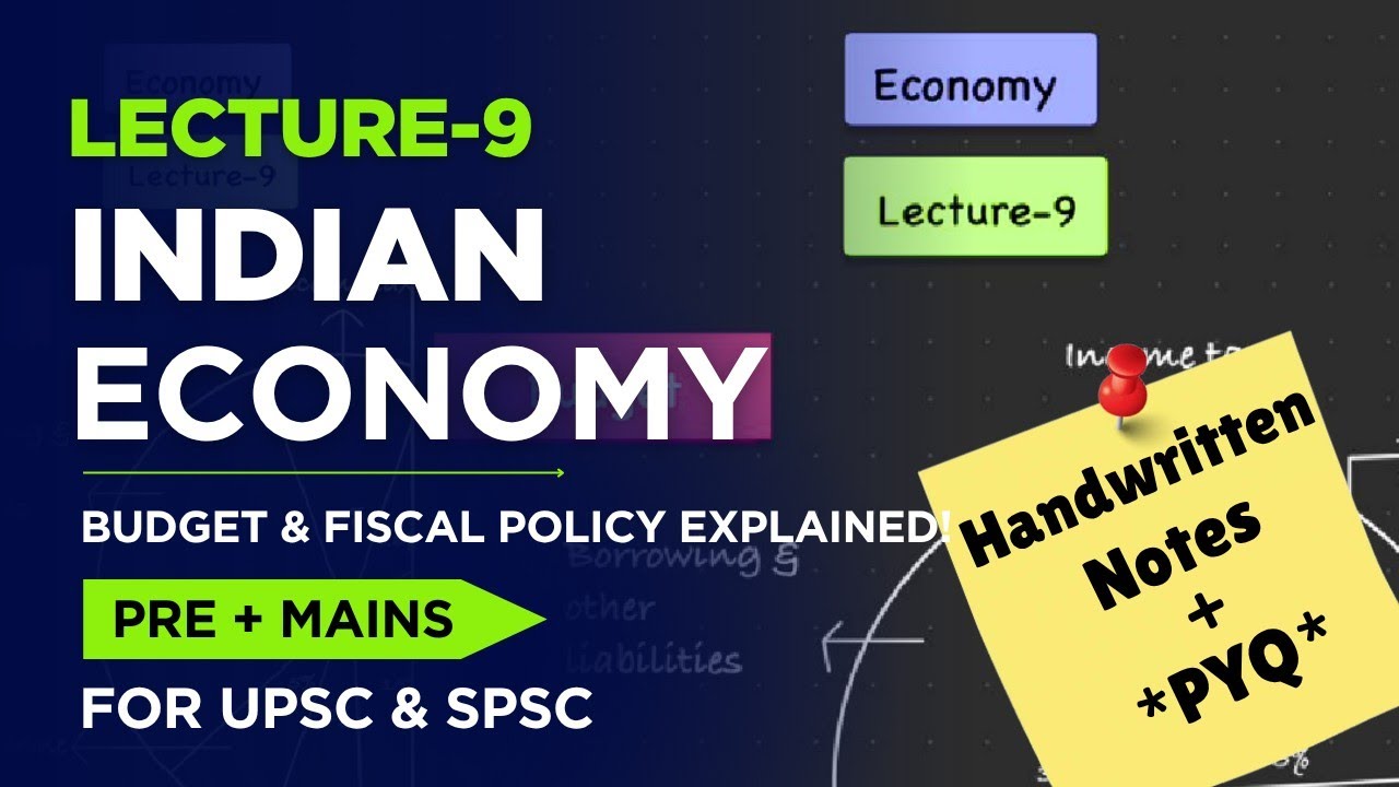 Indian Economy Lecture 9 | Budget & Fiscal Policy Explained!! | With ...