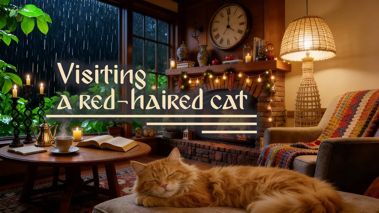 Therapy with a Red cat. Half an hour of watching a sleeping ginger cat to relieve stress.