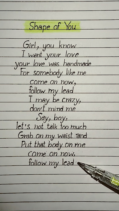 Ed Sheeran - Shape Of You (Lyrics) #shapeofyou #lyrics #edsheeran #song